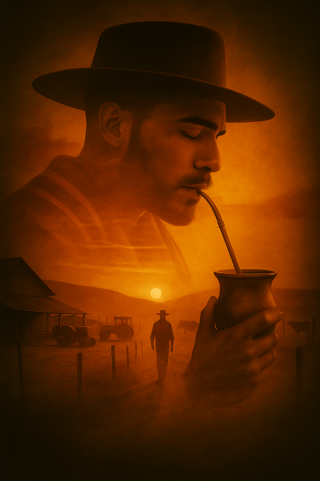 Mate ao Entardecer com Paisagem Rural